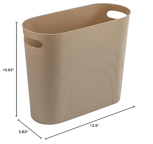 Miniatura 8 de rejomiik Cubo de basura pequeño de 3.5 galones, cesta de basura delgada de plástico con asas, contenedor para espacios estrechos, baño, dormitorio,