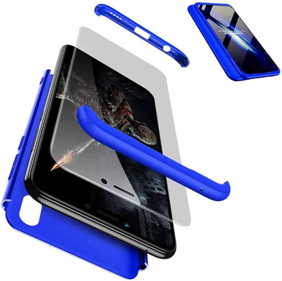JJWYD replacement for Case Samsung Galaxy m10 Case Ultra-Thin Case with [Screen Protector] Simple Stylish Fully Protective Cover - blue