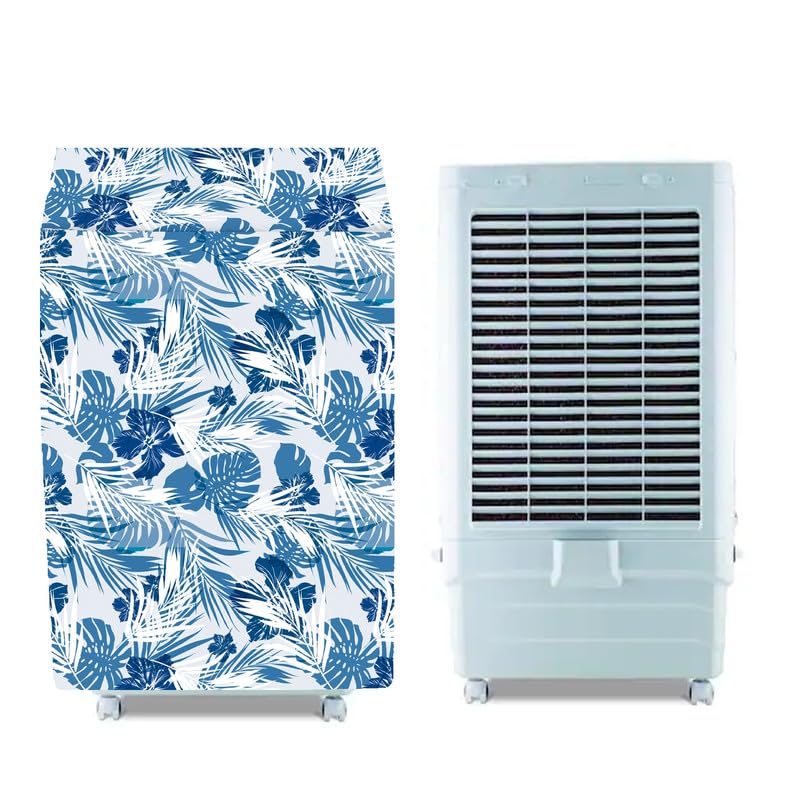 Image of Cooler Cover Compatible For Bajaj DMH65 Neo 65L Desert Air Cooler Waterproof, Dustproof, Size (HxWxD) 111.76X52.07X69.85 Cm, Leaf Design.