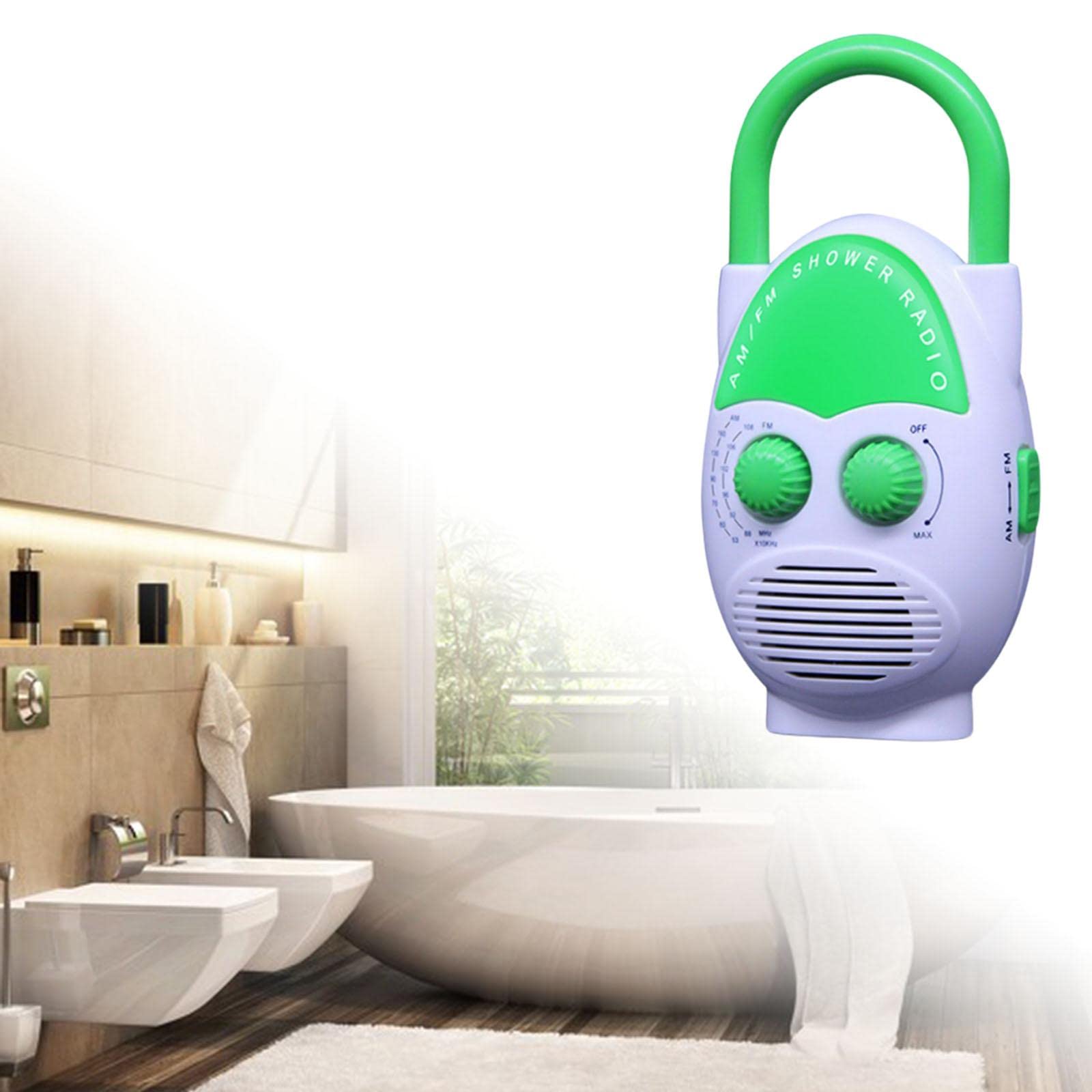 Radio de Douche Suspendue Portable avec Poignée Supérieure étanche pour Piscine Extérieure, Haut-parleur Intégré, Vert