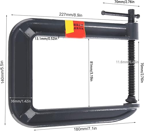 Miniatura 4 de Abrazadera C resistente tipo G para carpintería con abrazadera en C, dispositivo de sujeción de carpintería de acero fundido, abrazadera en G para