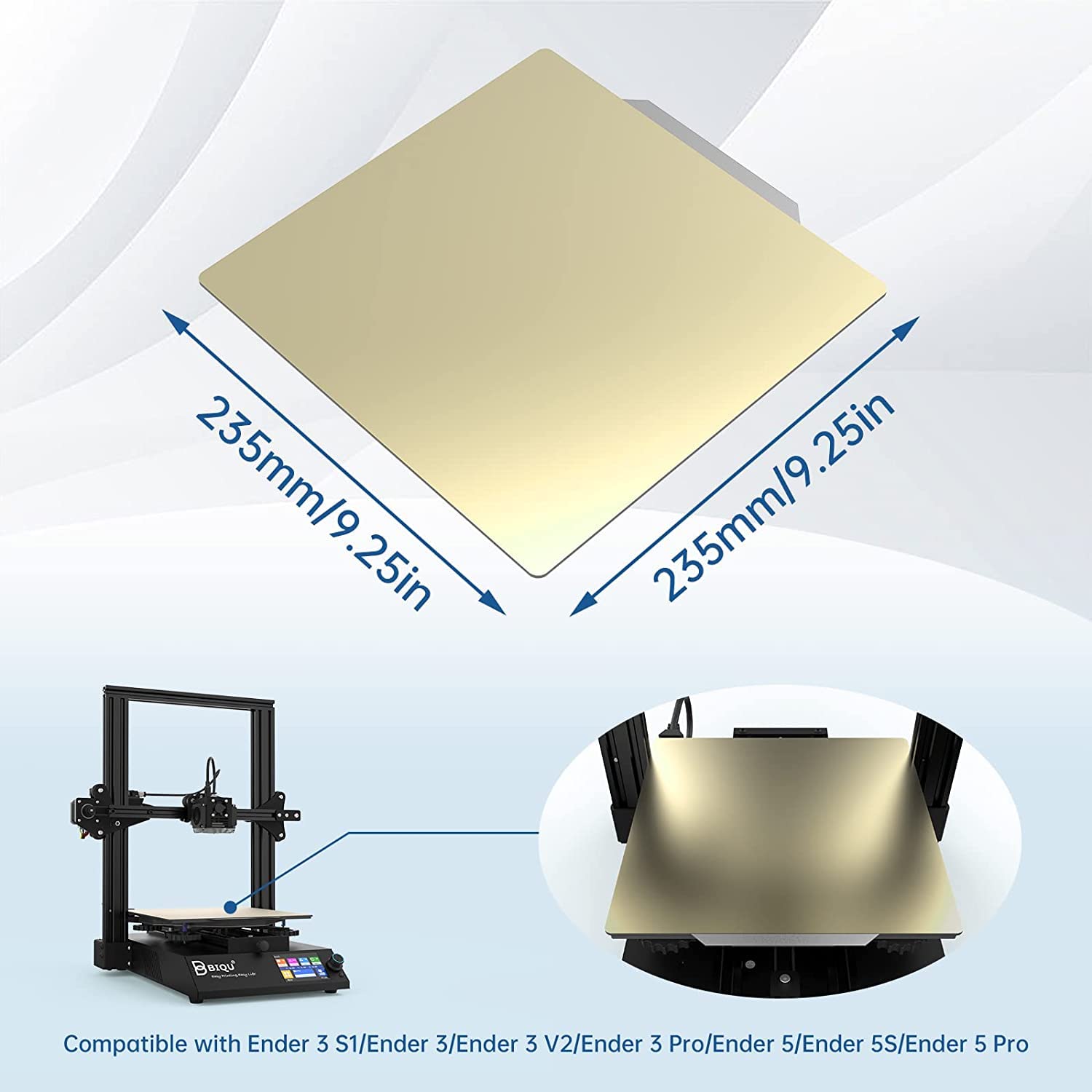 YOSOO Plaque De Lit PEI En Acier à Ressort Plaque D'Acier Flexible 180x180mm Plate-forme De Lit