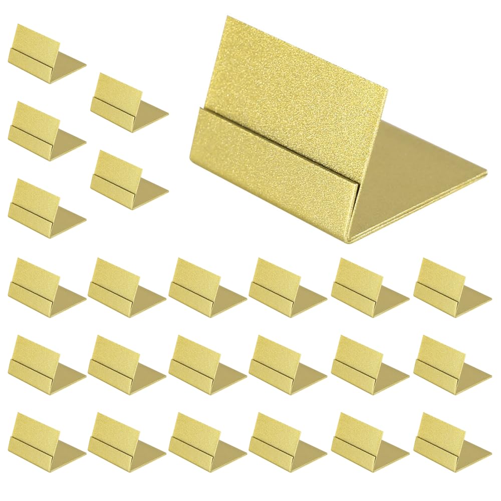 DONGKER Place Card Stands,12/24 PCS Gold Metal Table Number Holders Stackable Picture Holders for Weddings Anniversaries Parties