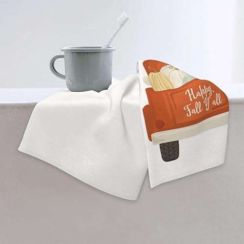 Miniatura 6 de DADABULIU Toalla de mano de granja, camión, calabaza, otoño, cara, toallas de cocina, 27.5 x 15.7 pulgadas, microfibra de secado rápido, suave, paño
