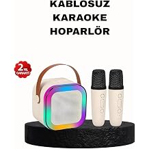 Karaoke Hoparl r Ta nabilir  ift Mikrofonlu ve LED I kl  Bluetooth 5.0