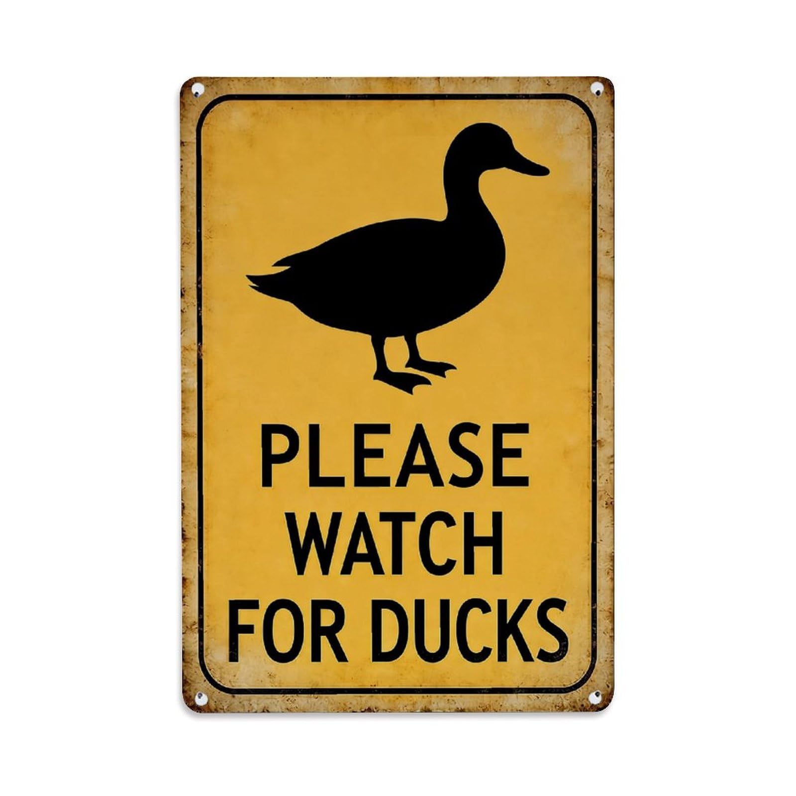 Nestemfo Vintage Please Watch For Ducks Sign Tin Sign Metal Sign, Living Room,Bar, Home, Bedroom Wall Decor,Retro Metal Poster 8X12 Inches