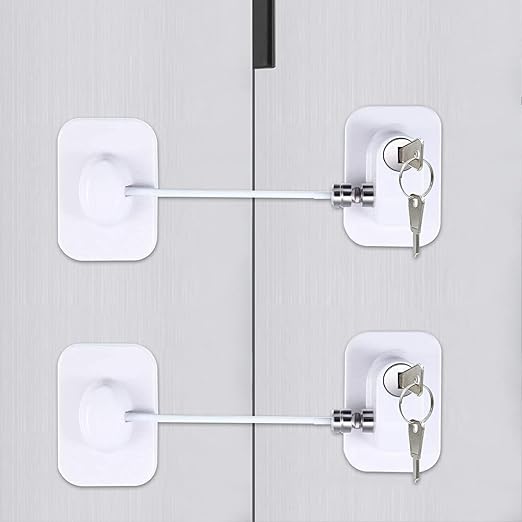 Fridge Door Lock, 2PC Refrigerator Door Lock with Keys, Mini Fridge