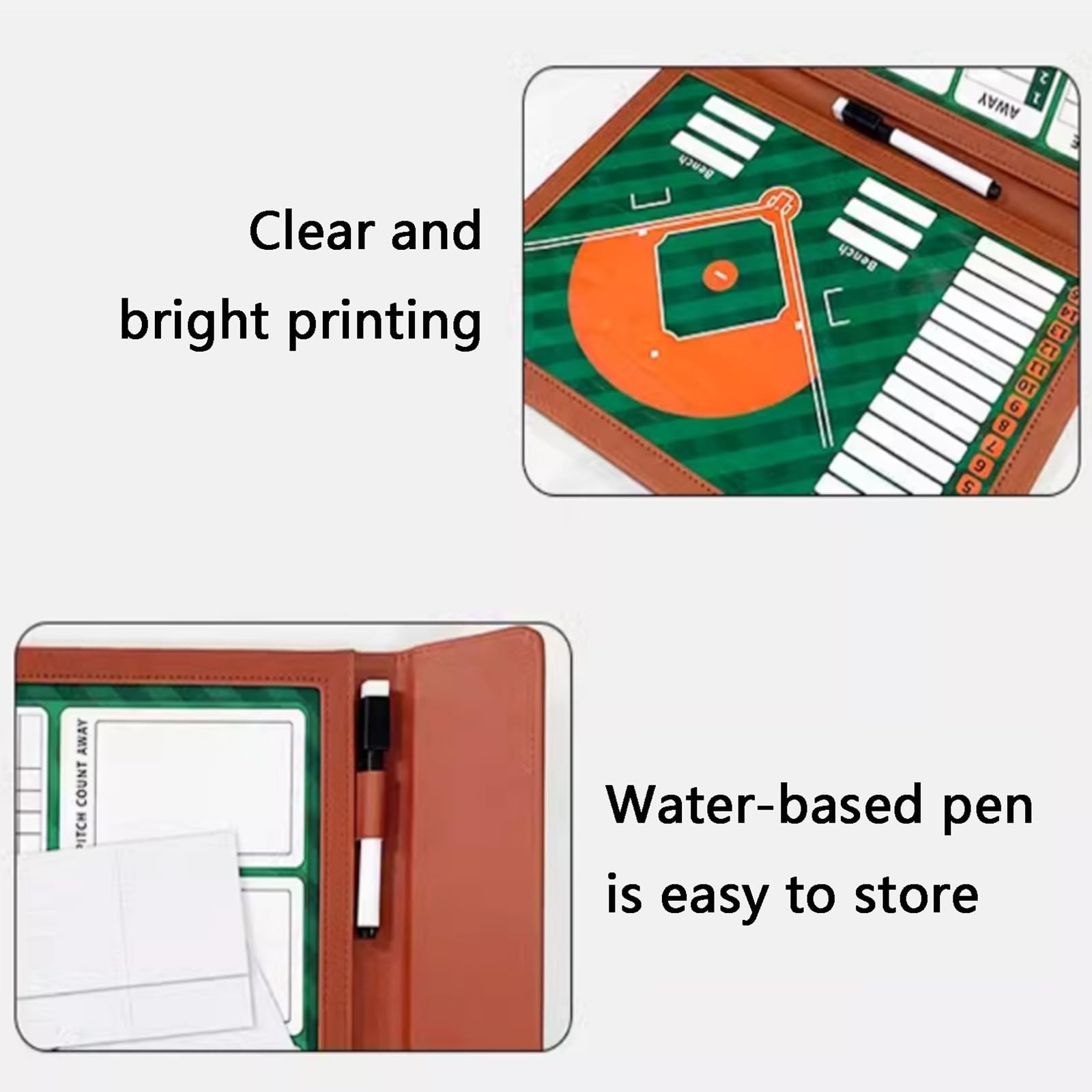 Baseball-taktiktafel, Baseball Magnettafel mit Folienstift für Modernes Coaching mit Abwischbarer Oberfläche, Faltbares Design, Leicht zu Transportieren, Ideal für Wettkämpfe