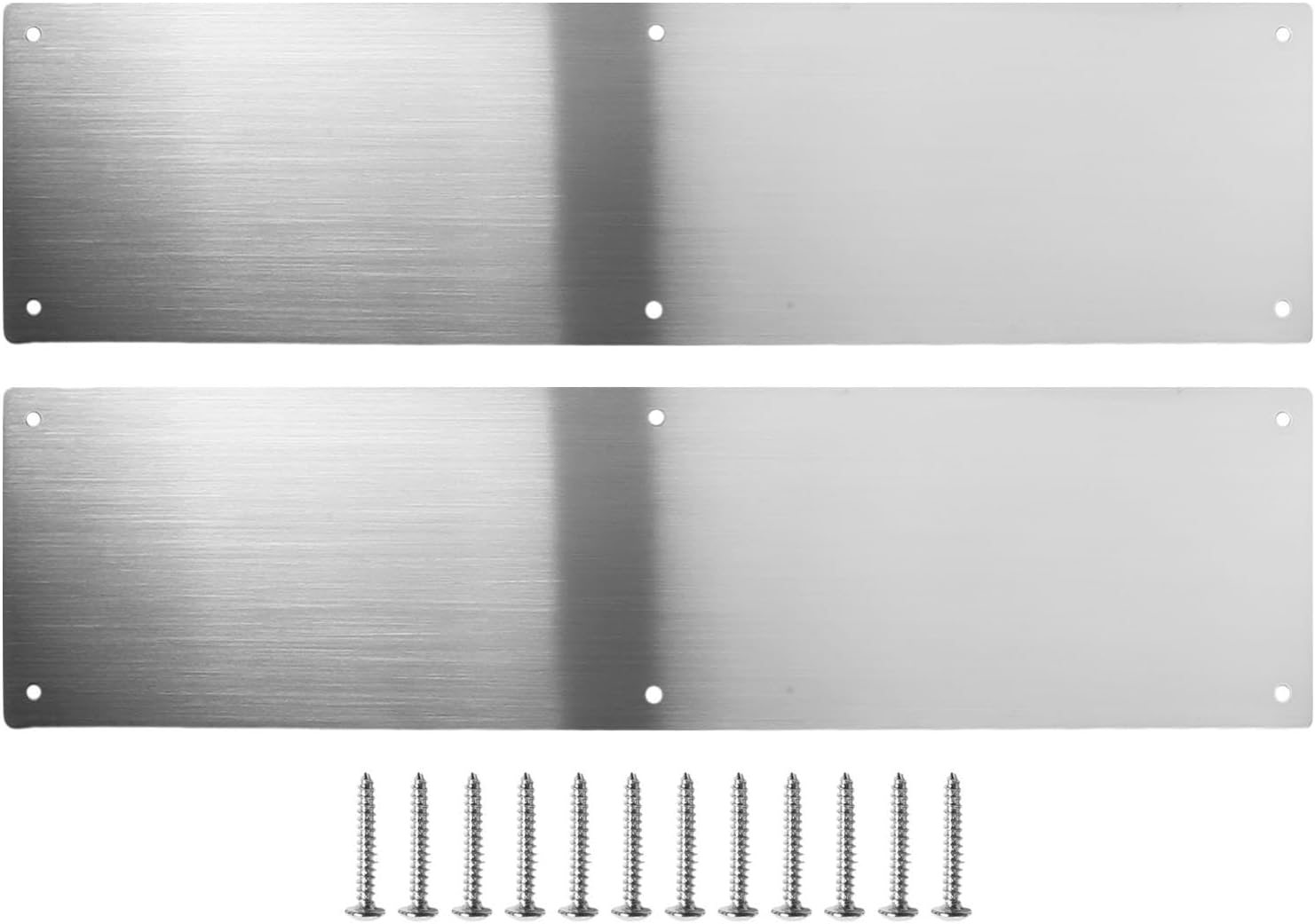Decorative Door Kick Plate for Interior and Exterior Swing Doors, 16 Inch Aluminum and Stainless Steel Door Protector, Metal Door Guard with For Easy