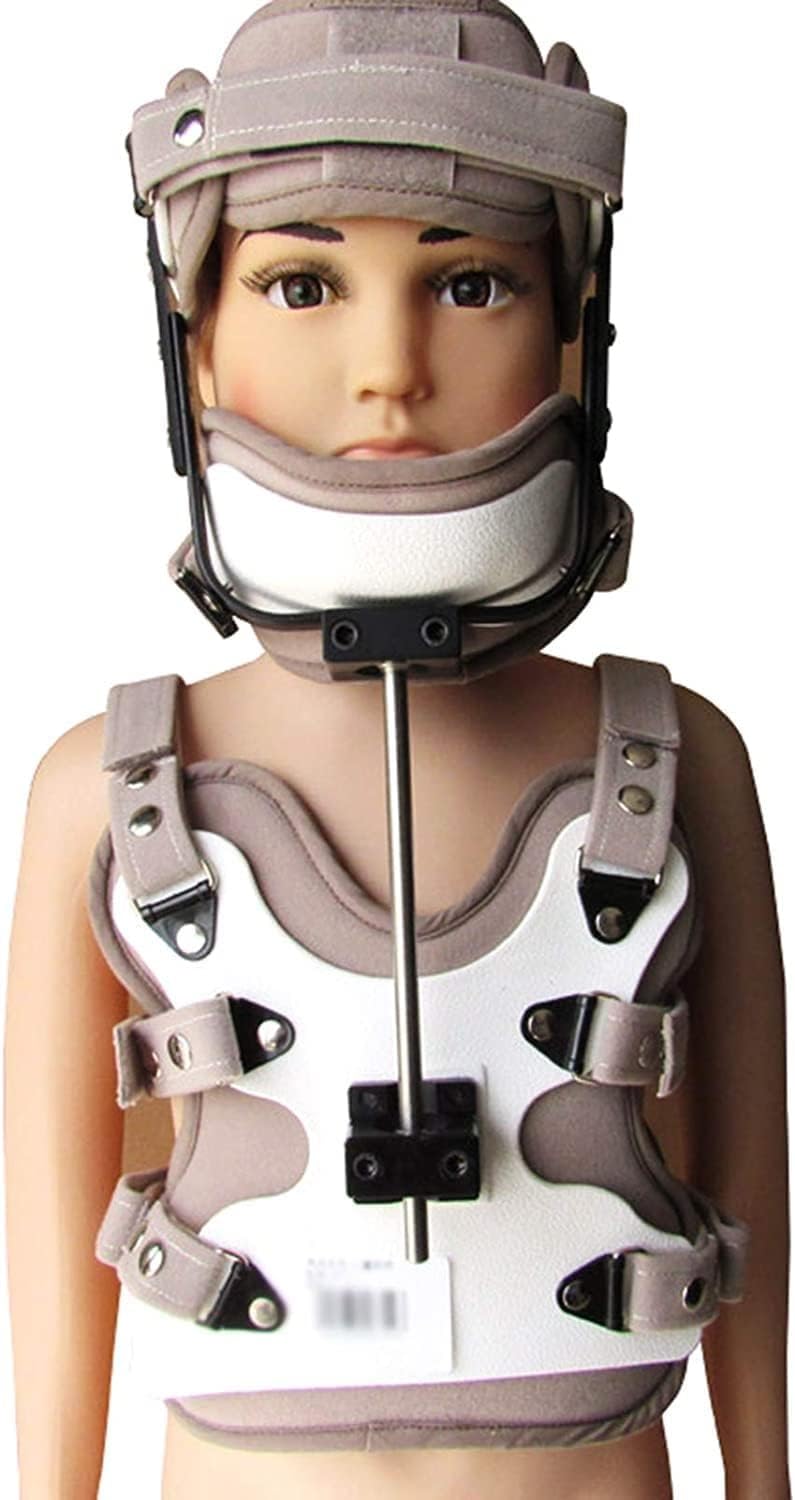 Nackenbandage Hals-Thorax-Korrektor for Kinder, Verstellbarer Kopf-Hals-Brust-Hals-Brust-Orthese Halo-Klammer U-Lendenwirbelstütze for Hals Zahnspange zur Schmerzlinderung