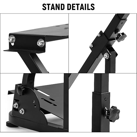 Dardoo Racing Wheel Stand, Height Adjustable And Foldable Add Reinforcement Bars, Fit For Logitech G27 G29 G920, for Thrustmaster, Steering Wheel Stand Can Upgrade The Cockpit