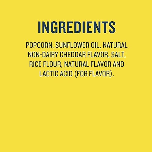 Miniatura 81 de SkinnyPop Palomitas de maíz, sabor queso cheddar blanco, grano entero, bocadillo sin lácteos, bolsa de 4.4 onzas