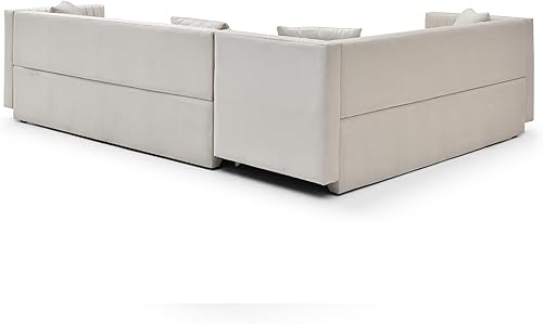 Miniatura 11 de FANYE Juego de 3 muebles contemporáneos de terciopelo de canal vertical copetudo, incluye 3 plazas, sofá 2, dos sofás esquineros de 3 plazas+otomana