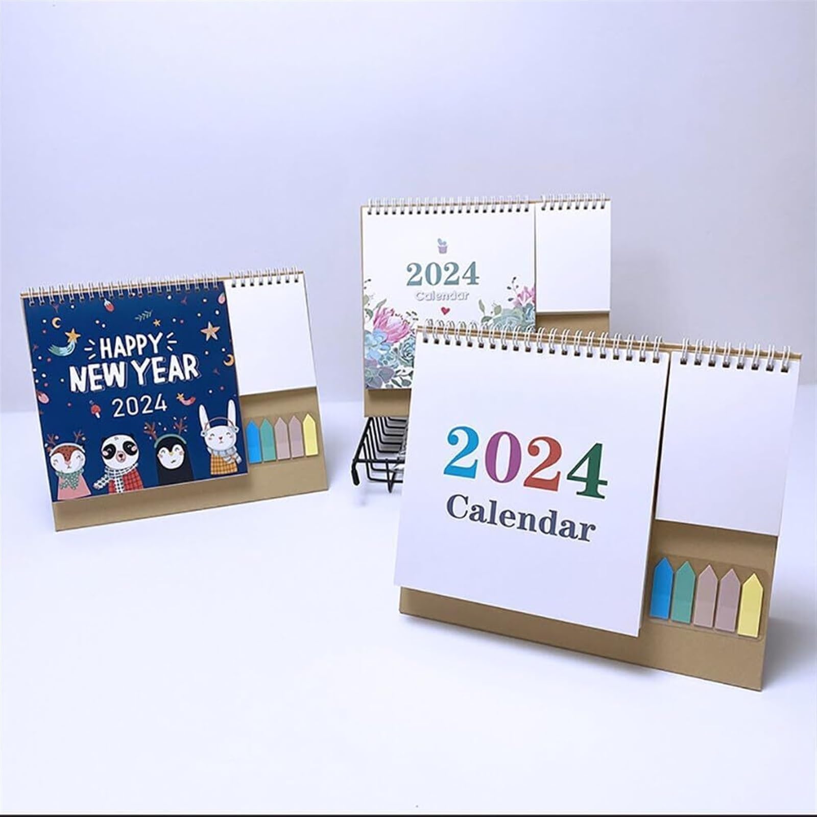 Familienplaner Kalender 2024 Tischkalender 2024, Januar Bis Dezember, 12 Monatskalender 2024, Tischkalender, 21,8 X 25,4 Cm Kalender 2024 (Color : C, Size : 3pc)