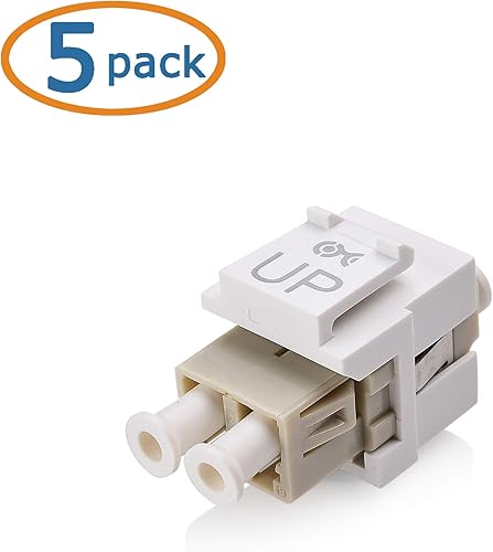 Vista 2 de Cable Matters Paquete de 5 conectores de acoplador Keystone de fibra óptica dúplex LC UPC, OM1/OM2/OM3/OM4 multimodo, soporte OS2 de modo único