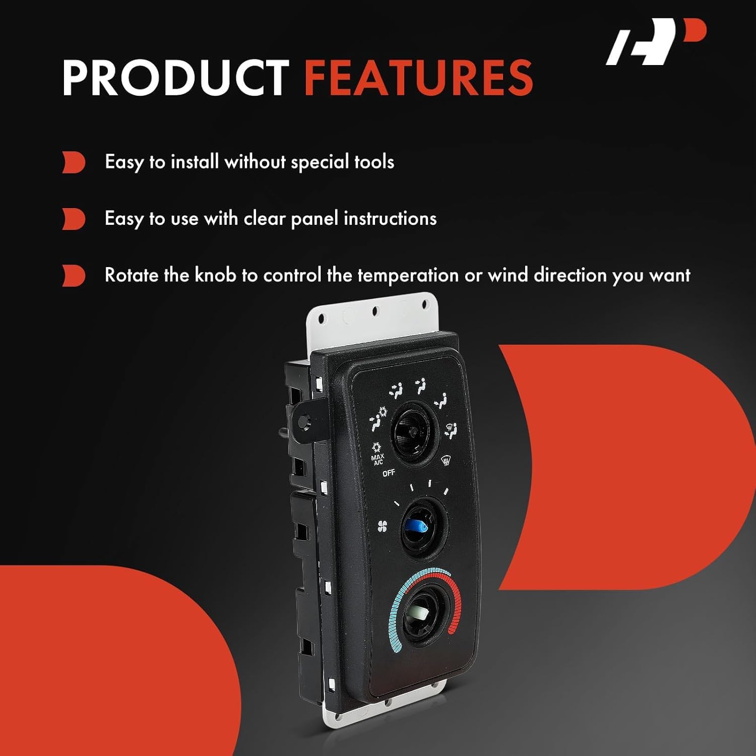 A-Premium Heater Climate Control Panel Module Compatible with Dodge Ram 1500 1999-2001, Ram 2500 1999-2002, Ram 3500 1999-2002 - Without Power Mirrors