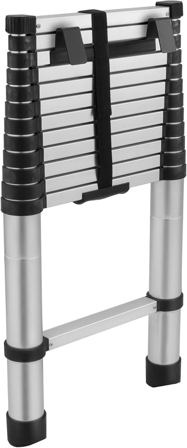 Tough Grade 12.5ft RV Telescoping Ladder | Lightweight Aluminum, Compatible with Lippert On-The-Go Prepped Units, Compact & Secure Locking for Campers & Motorhomes