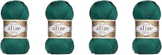 Hand Knitting Yarn 100% Microfiber Acrylic Yarn Alize Diva Silk Effect Thread Crochet Art Lace Craft Lot of 4 skeins 400gr 1532yds (453)