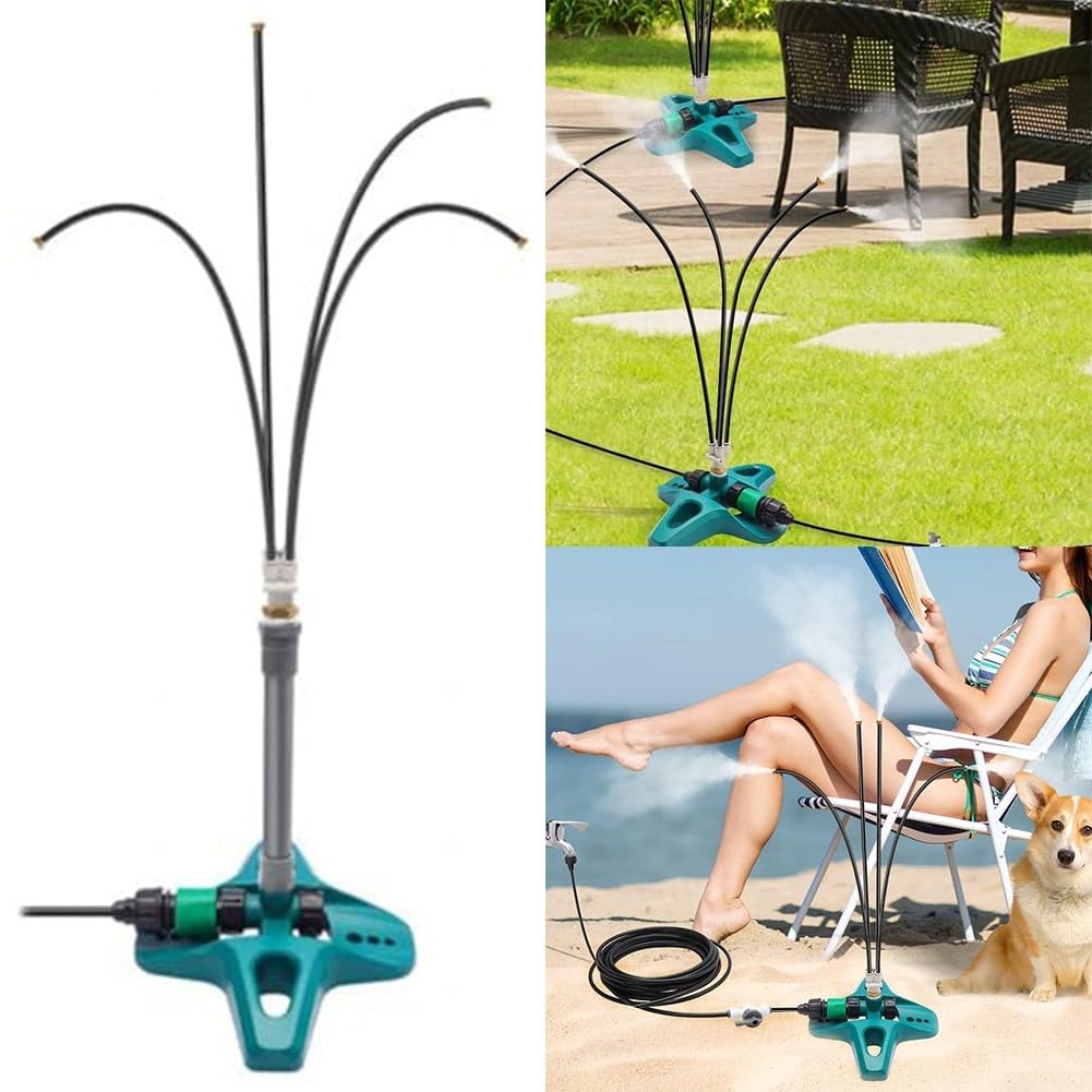 Spruzzatore portatile da 8 m, sistema di nebulizzazione a bassa pressione, kit spray di raffreddamento per spiaggia, cortile, giardino, patio, aree giochi per animali domestici (1)
