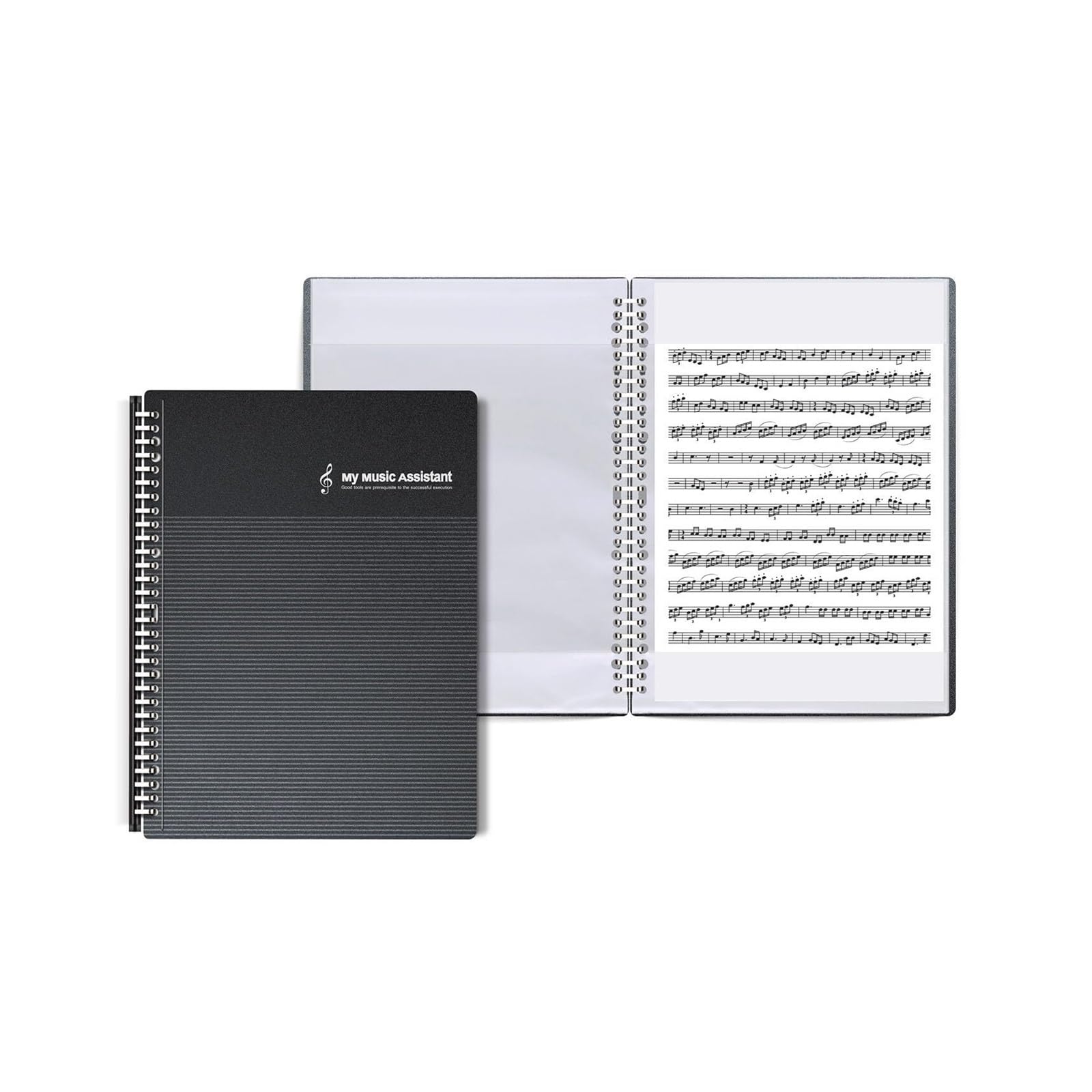 Classeur de musique noir à 30 trous format lettre avec surface antireflet - 8