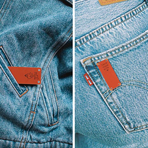 image for SAVITA 40PCS Handmade Leather Labels PU Leather Labels Hand Made Embos