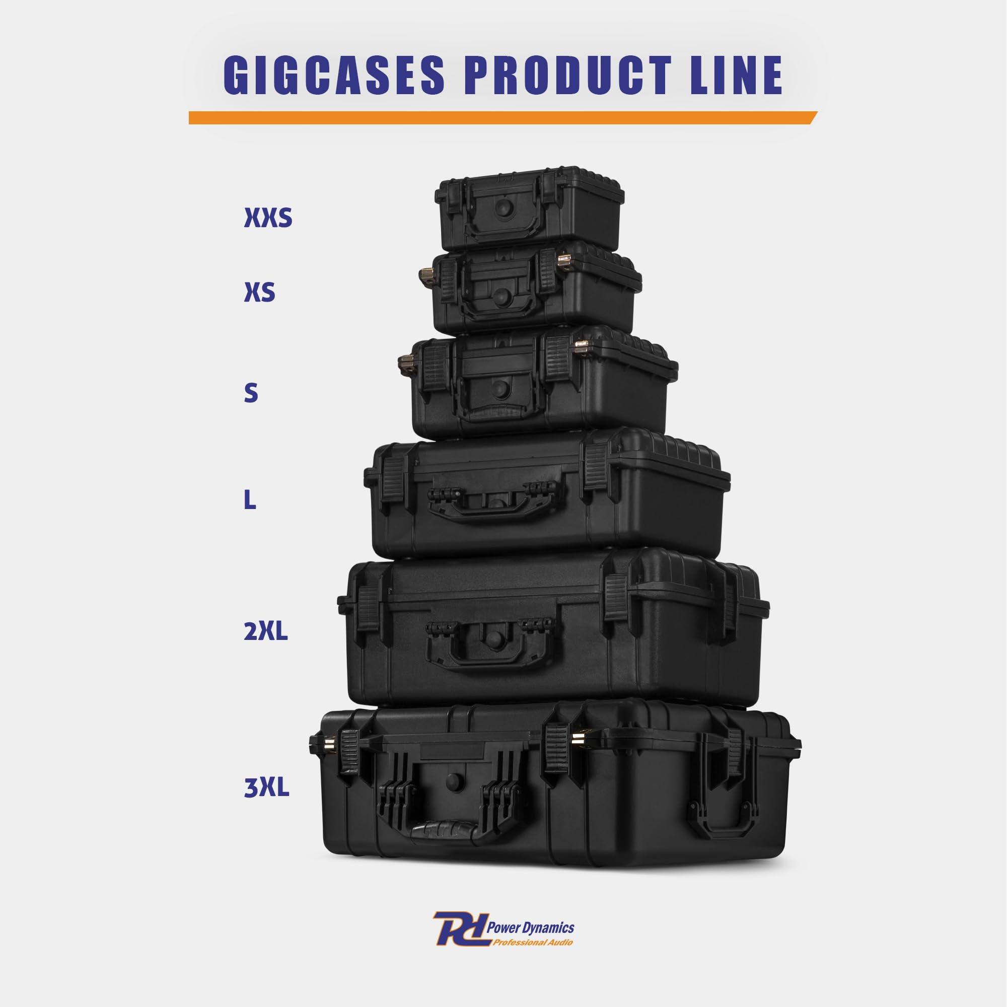 Power Dynamics GIGCase26, Universal Hard Case Kamera Koffer Schaumstoff, DJ Koffer, Foto Koffer, Schutzkoffer, DJ Universalkoffer, Wasserdichter Koffer, Transportkoffer mit Schaumstoff, Schwarz