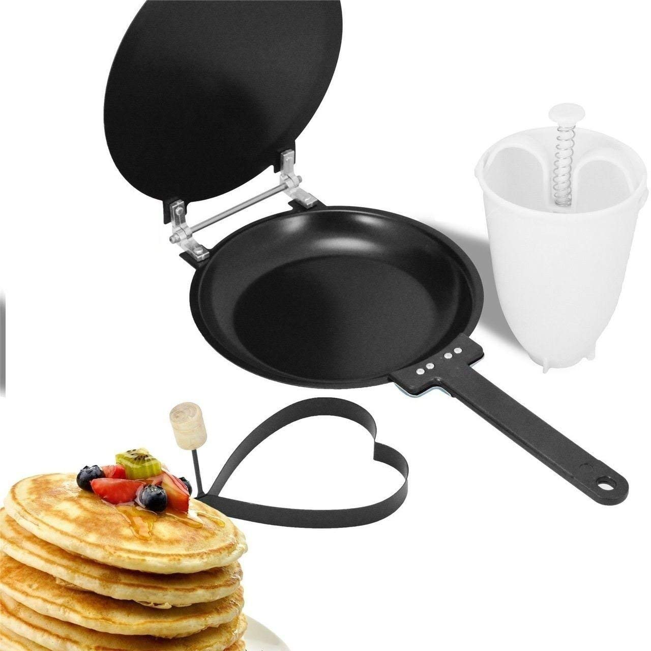Hq Black Non Stick Pancake Pan Flip Perfect Breakfast Eggs Omelette Flipjack Maker Tools