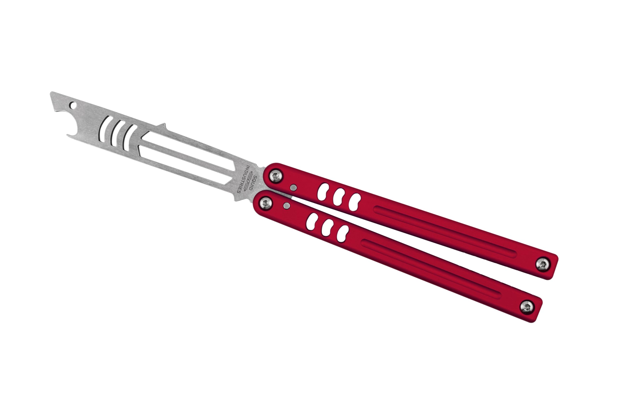 Squid Industries Mako Flaschenöffner V5, 6061 Integralk-Aluminiumgriff, leicht und hervorragende Balance, verbesserte Toleranzen, keine scharfe Kante, perfekt zum Üben oder Flaschenöffnen (Rot)