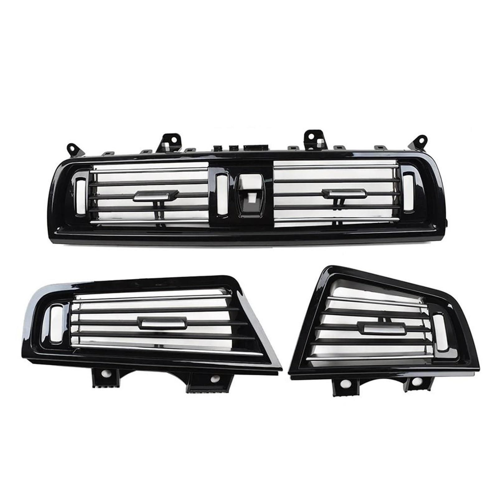 Grille de ventilation BMW F10 F11 RHD | 3 pièces noires laquées et chrome - 5