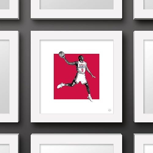 Miniatura 2 de Trends International Gallery Pops Michael Jordan - Póster de arte de pared con diseño de dibujo artístico de ensueño del equipo 12 x 12 pulgadas
