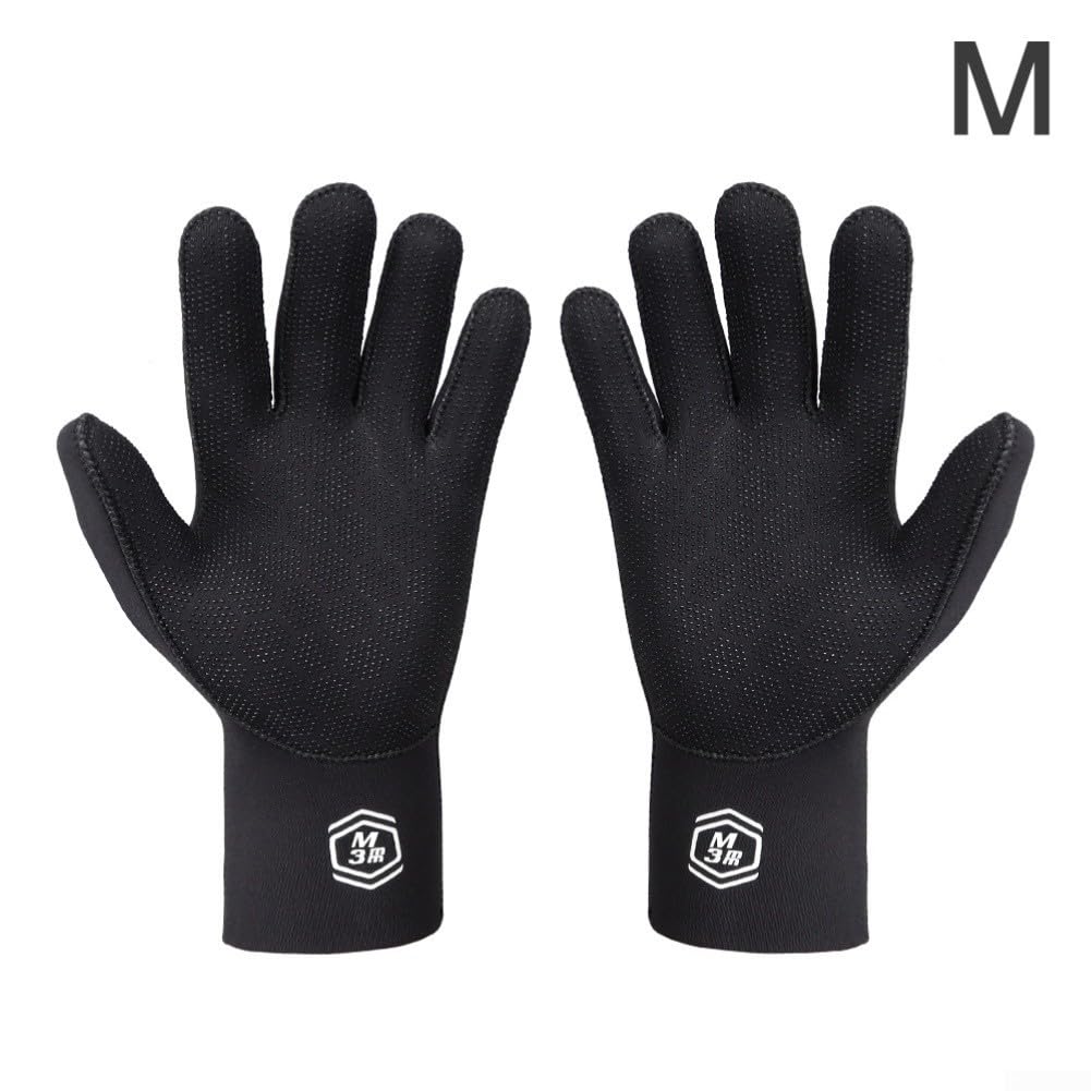 Guanti da immersione da 3 mm: in gomma calda e resistente all'abrasione con impugnatura antiscivolo per immersioni, snorkeling, surf in acqua fredda; adulto