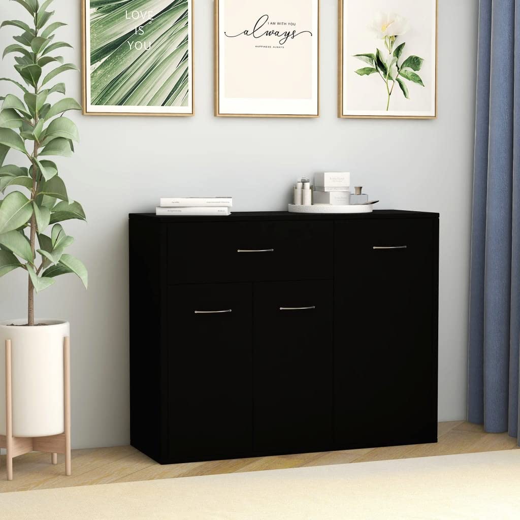FIRBNUS 88x30x70 cm Aparador Negro Mueble Entrada Recibidor Recibidores De Entrada Aparador Cocina Muebles De Salon Armario Auxiliar