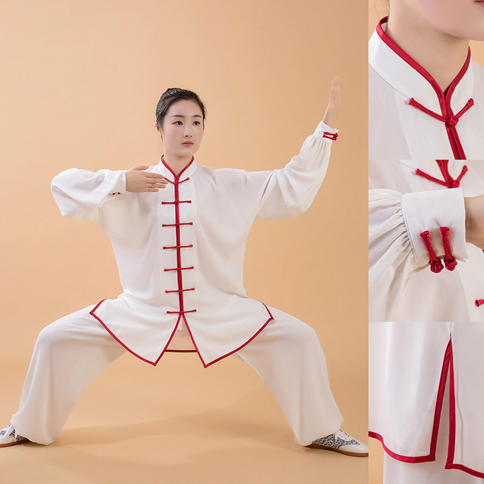 Tai Chi Anzug Damen,Unisex Kung Fu und Tai Chi Uniform,Leichte Kostüme für Kung-Fu-Morgenübungen,Kampfkunst Anzug,Locker Und Bequem,für Meditation,Kampfsport,Wing Chun-Bekleidung