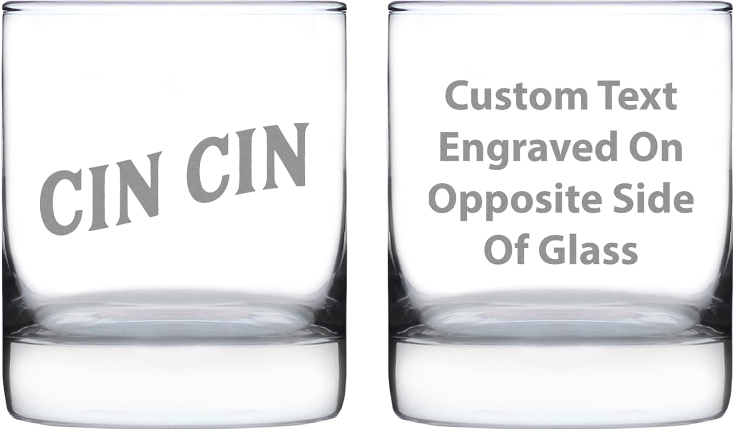 Bevvee Cin Cin - Italian Cheers - Whiskey Rocks Glass - Fun Italy Themed Gifts or Party Decor for Women and Men - Set of 2-10.25 Oz