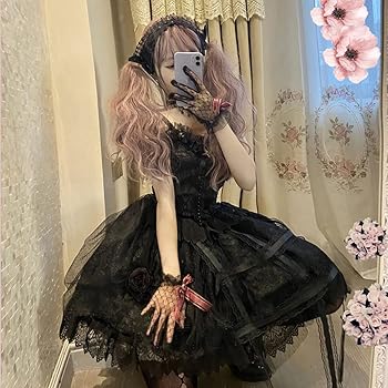 ゴスロリ ジャンパースカート ワンピース 赤 黒 リボン 薔薇 中国ブランド ゴスロリ ジャンパースカート ワンピース 赤 黒 リボン 薔薇