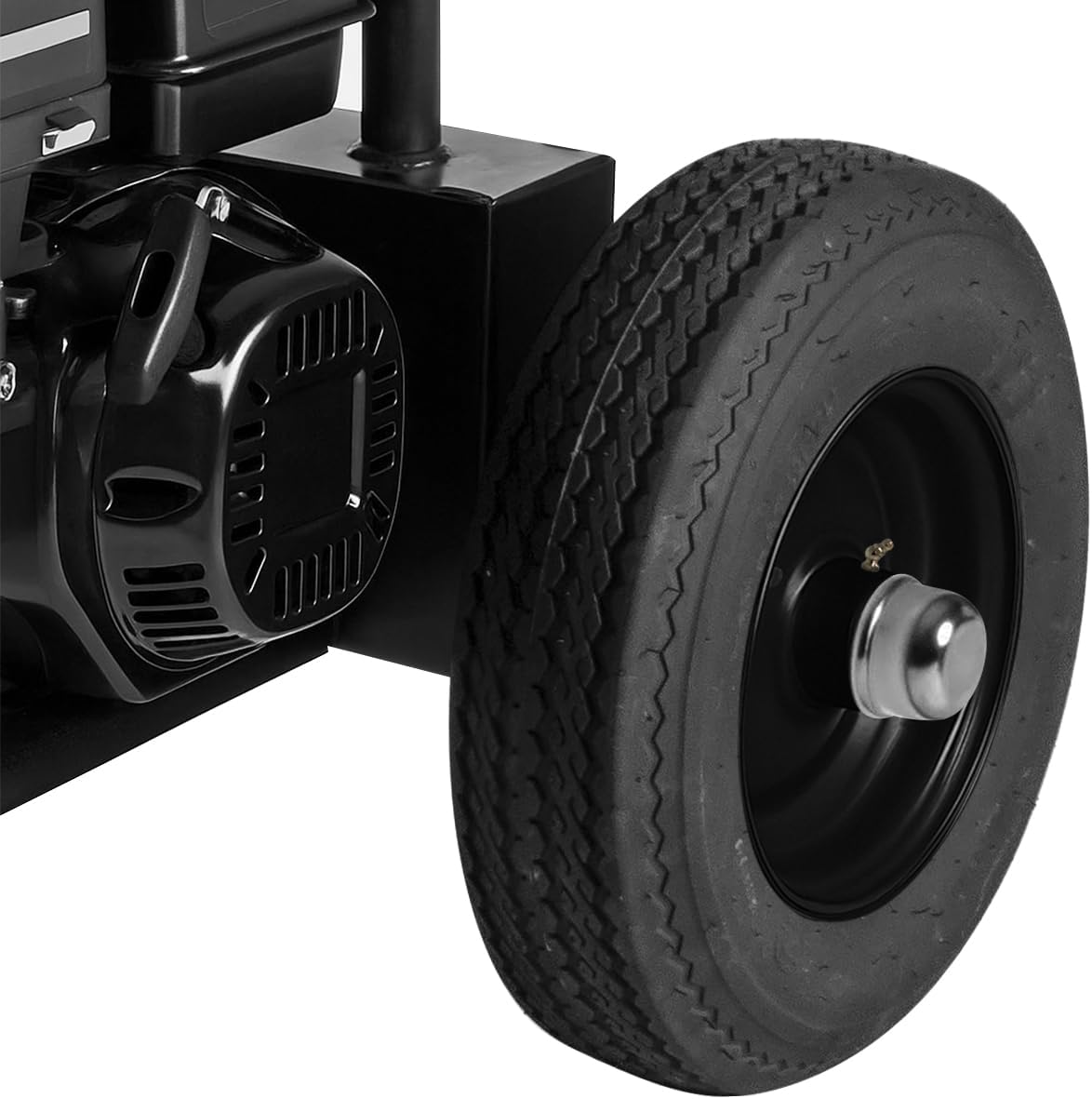 1" Bearing Log Splitter Wheel and Tire 4.80" Wide X 8.0" Diameter - Black