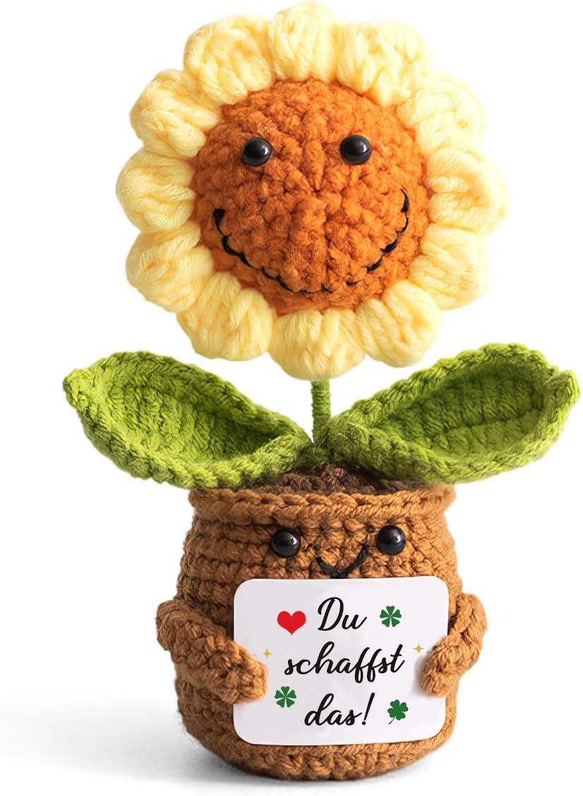 boluoboluomi Geschenke für Frauen-Schön dass es Dich gibt,Geschenke zum Muttertag,Sonnenblume Deutsch Glücksbringer,Beste Freundin Geschenke für Abschiedsgeschenk Kollegin,Ruhestand Geschenk