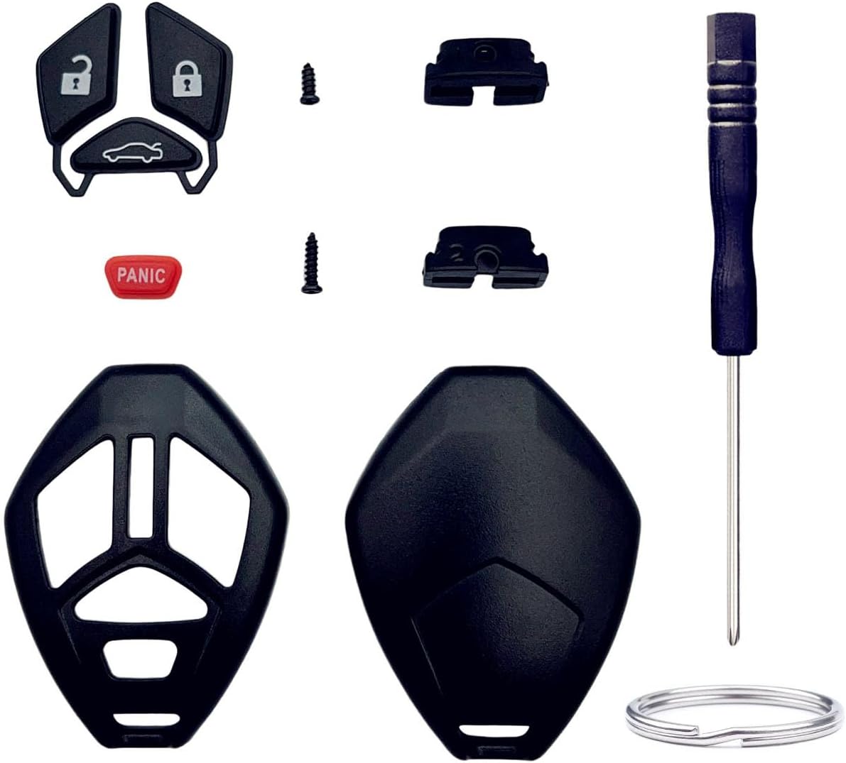 Key Fob Shell Replacement for Mitsubishi Eclipse 2006-2012 Endeavor 2006-2011 Galant 2006-2012 Lancer Outlander 2007-2013 4 Button Car Keyless Entry Remote Control Key Fob Case Cover (4 Button 1 Pcs)