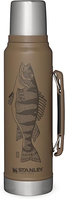 Stanley Classic Legendary Thermos Flask 1L - Keeps Hot or Cold For 24 Hours - BPA-Free Thermal Flask - Stainless Steel Leakproof Coffee Flask - Flask For Hot Drink - Dishwasher Safe - Tan Peter Perch