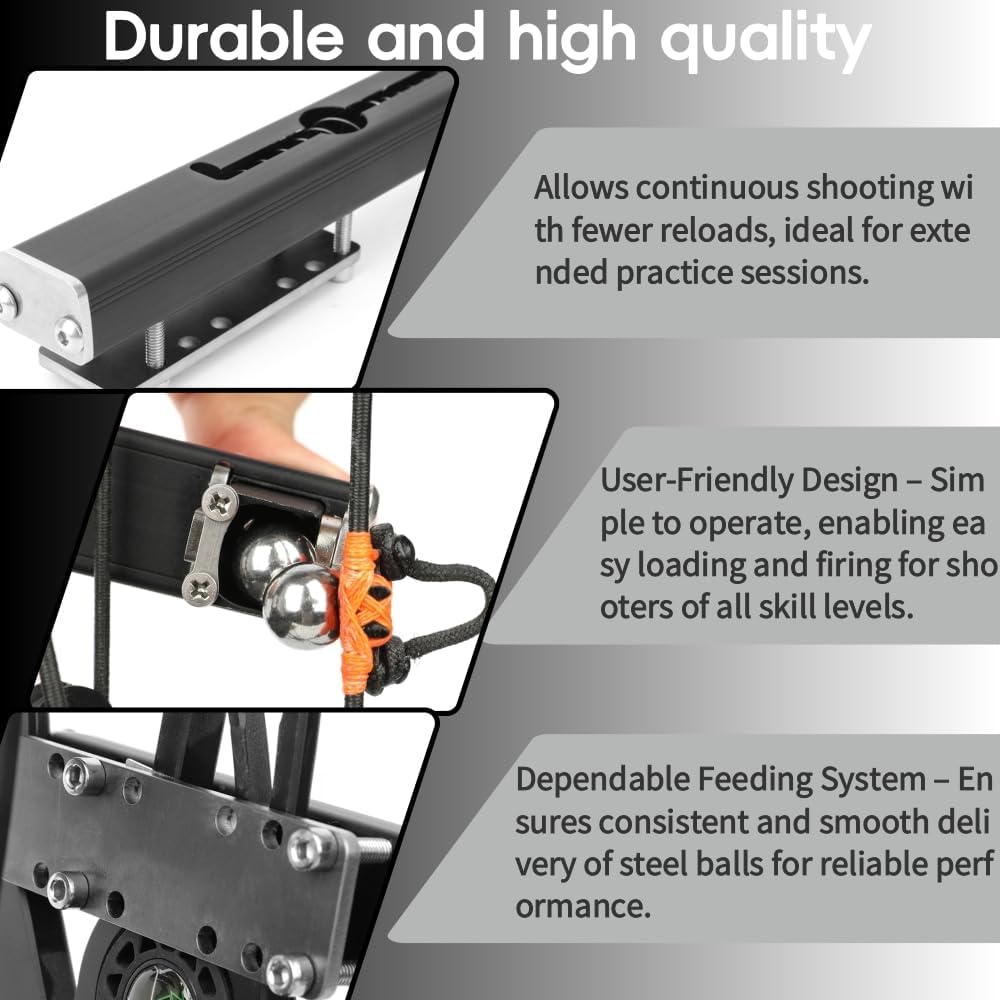 Dual-use Compound Bow Steel Ball Shooter 12 Rounds Rapid Fire Launcher Universal Aluminium Alloy Attachment Shooting Hunting