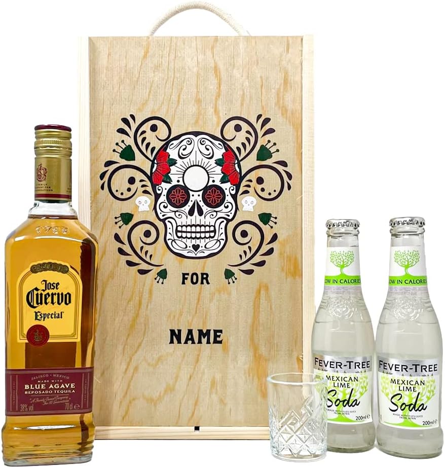 Personalised Jose Cuervo Tequila Gift Set with Fever Tree Mexican Lime Soda - 70cl