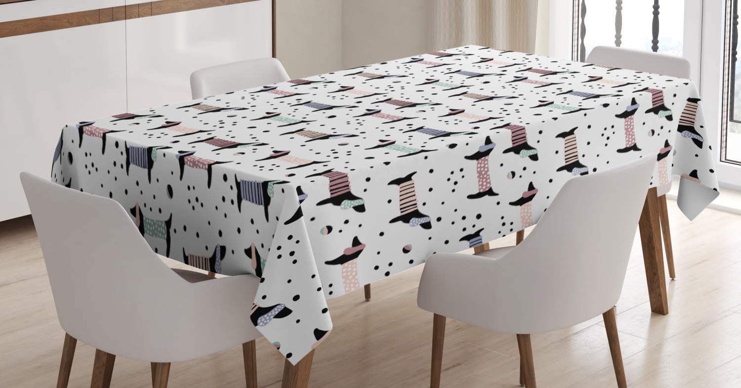 ABAKUHAUS Tovaglia Con Schnauzer – Rettangolare 140x200 Cm, Impermeabile E Antimacchia, Taupe