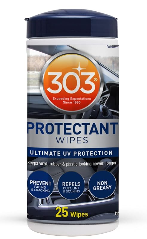 Lenços Protetores Automotivos 303 Products para Plástico, Vinil e Borracha – 25 unidades