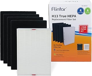 HPA100 H13 True HEPA Replacement Filter A/R Combo Pack, Compatible with Honeywell Air Purifier HPA100, HPA094, HPA3100, HPA5100 Series, True HEPA Filter R + 4 Pre-Cut Carbon Pre-Filter A