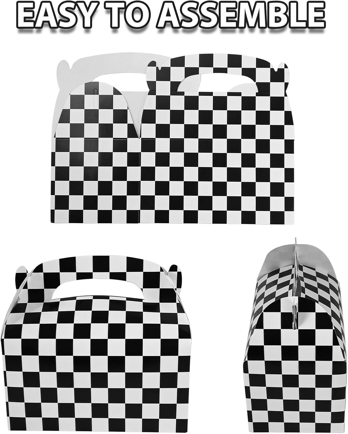 10 Pcs Checkered Gift Box Paper Racing Flag Cardboard Box Candy Boxes