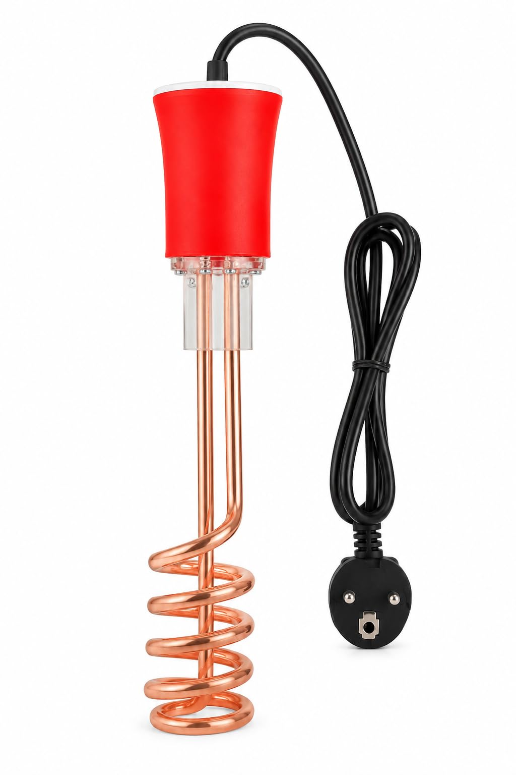 JOHN POWER Immersion Water Heater Rod with Pure Copper Heating Element | Fast Water Heating | Shock Resistant ABS Body | Heavy Duty 3 Pin Plug | Bucket Water Heater for Home & Bathroom (Red)-image-17