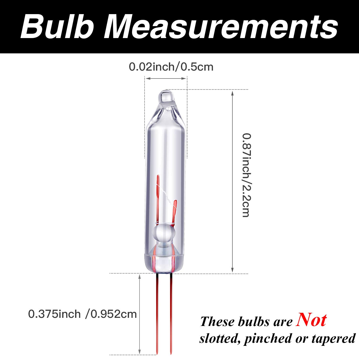 Frienda 1.13 Lumen, 2.5 Volt Mini Christmas Replacement Light Bulbs Clear Glass Light Bulbs for Christmas Trees, 0.42 Watt, 170 MA(100)