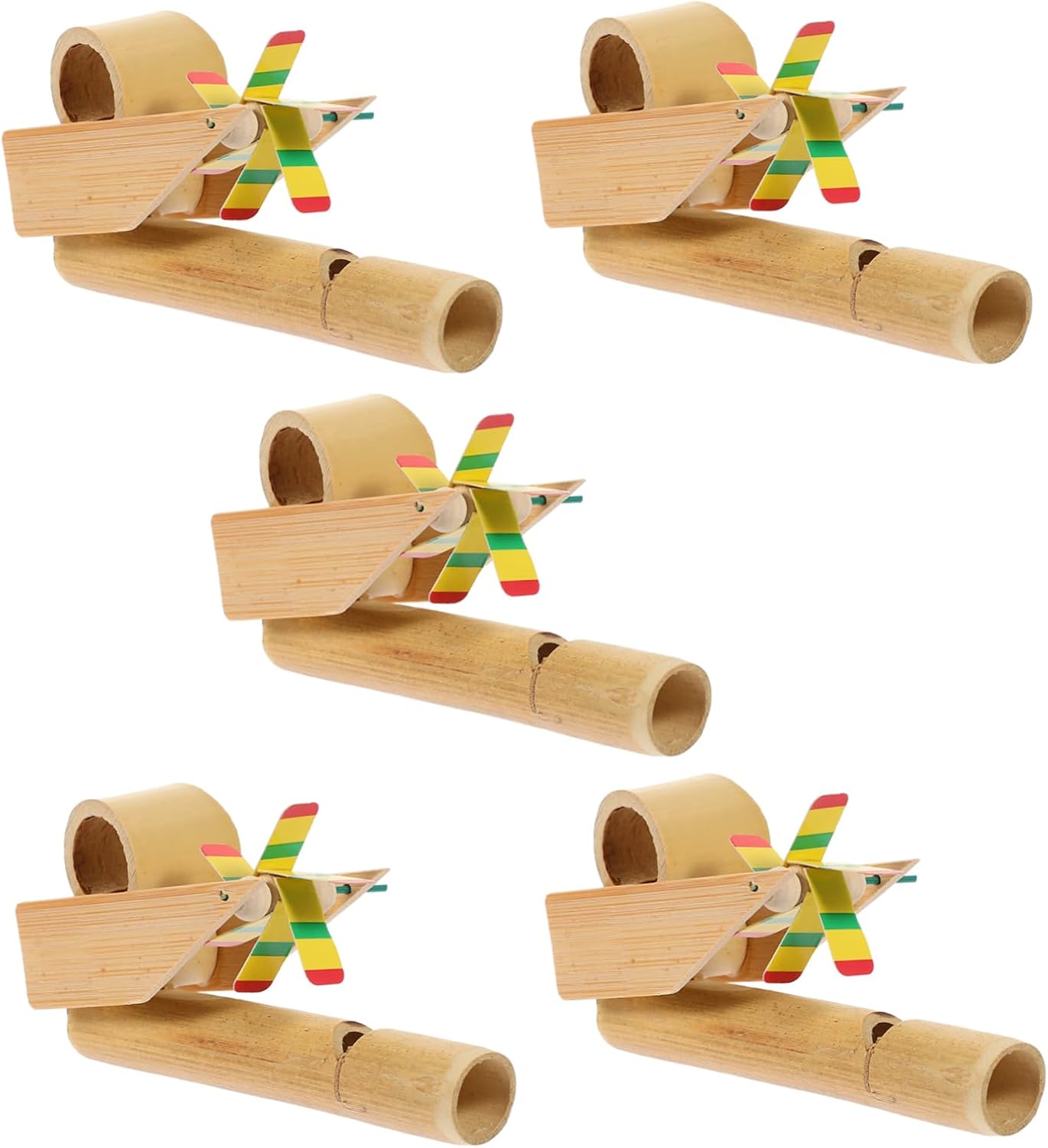 TOYANDONA 5pcs Bamboo Flute Whistle for Easy to Use Vocal Training Instrument Portable Nature Sound Maker for Boy Girl and Adults