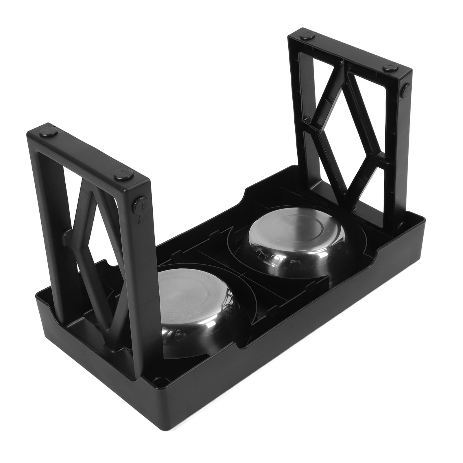 Gamelles surélevées pour Chien, Support d'alimentation surélevé réglable en Hauteur avec 2 Plateaux en Acier Inoxydable, mangeoire Portable antidérapante pour Chiens
