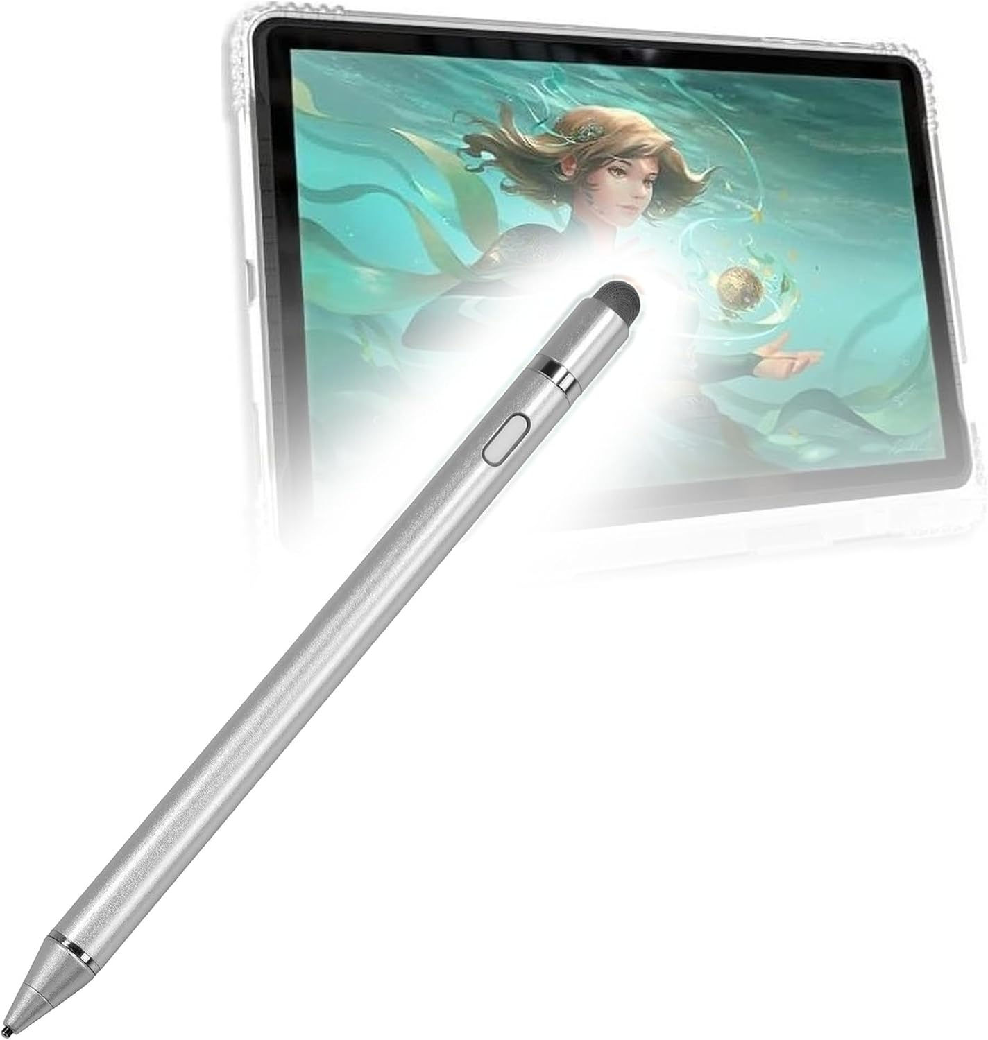 BoxWave Stylus Pen Compatible with Simbans PicassoTab A12 (12 in) - AccuPoint Active Stylus, Electronic Stylus with Ultra Fine Tip - Metallic Silver